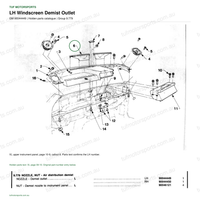 Holden VL parts catalogue, GM 90044449, LH Windscreen Demist Outlet, page 10-9, callout 6; tufmotorsports.com.au watermark.